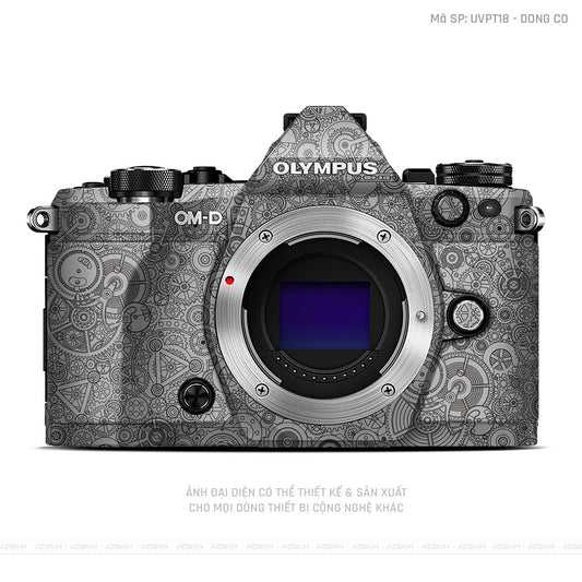 Dán Skin Máy Ảnh Olympus Vân Nổi Động Cơ Trắng | UVPT18