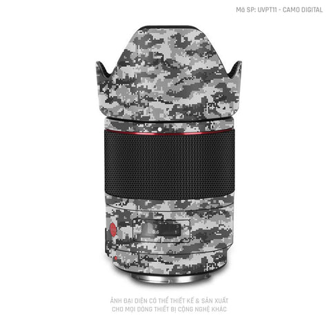 Dán Skin Ống Kính Máy Ảnh Vân Camo Digital Xám | UVPT11