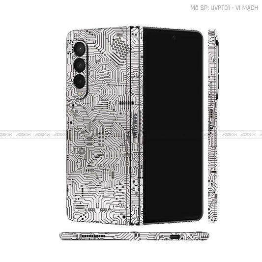 Skin Galaxy Z Fold4 Vân Vi Mạch Trắng | UVPT01