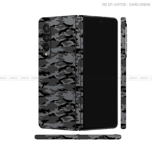 Dán Skin Galaxy Z Fold3 Vân Pattern Camo Urban Xám| UVPT08