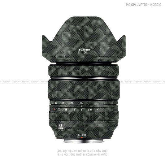 Dán Skin Ống Kính Fujifilm Vân Nổi Nordic Xanh | UVPT02