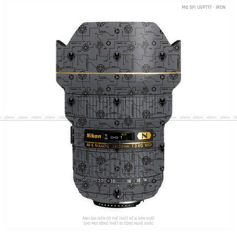 Dán Skin Ống Kính Nikon Vân Nổi Pattern Icon Xám | UVPT17