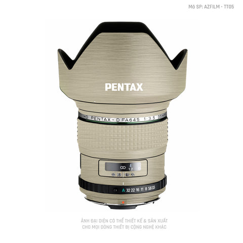 Dán Skin Ống Kính Pentax Vân Xước Vàng Sampanh | AZFILM - TT05