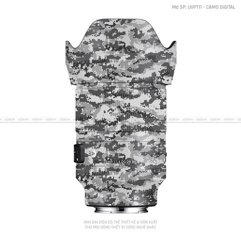 Dán Skin Ống Kính Sigma Vân Nổi Camo Digital Xám | UVPT11