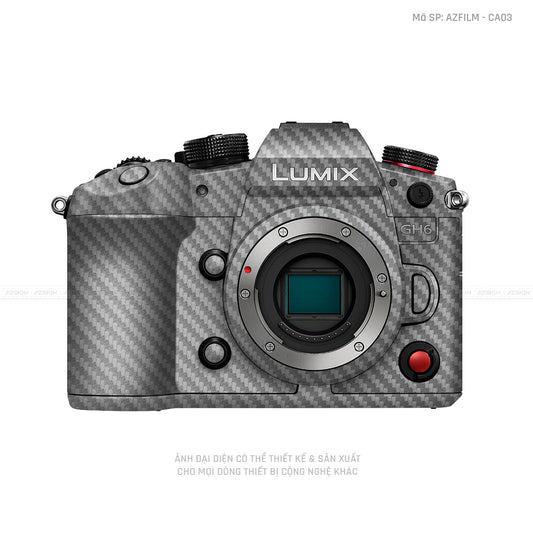 Dán Skin Máy Ảnh Lumix Vân Nổi Carbon Xám | AZFILM - CA03