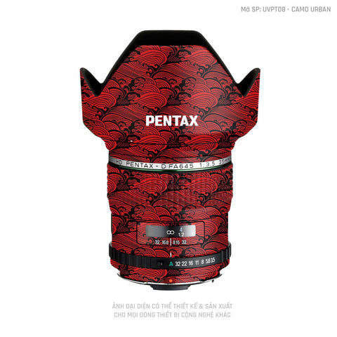 Dán Skin Ống Kính Pentax Pattern Wave Đỏ | UVPT09
