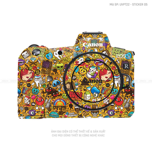 Dán Skin Máy Ảnh Canon Vân Nổi Sticker 05 | UVPT22