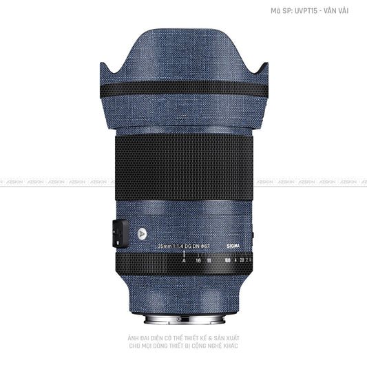 Dán Skin Ống Kính Sigma Vân Vải Xanh Bò | UVPT15