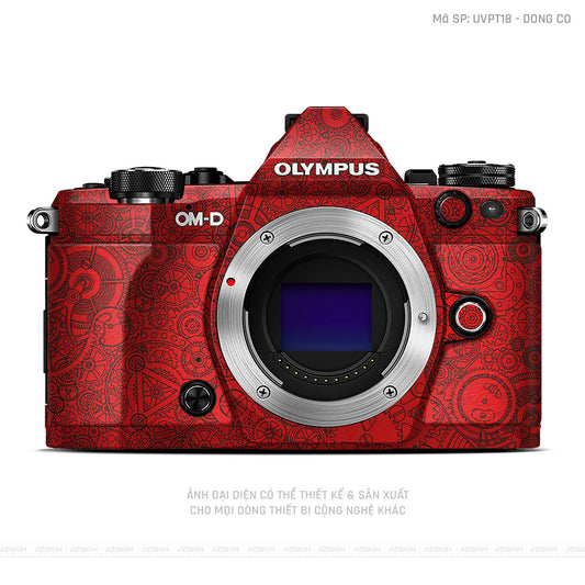 Dán Skin Máy Ảnh Olympus Vân Nổi Động Cơ Đỏ | UVPT18