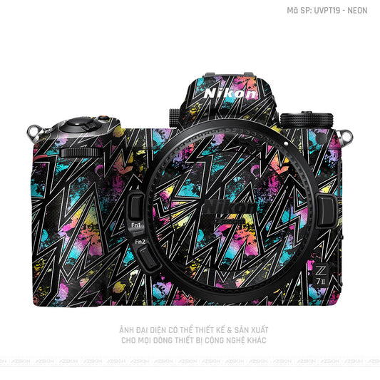 Dán Skin Máy Ảnh Vân Nổi Pattern Neon 01 | UVPT19