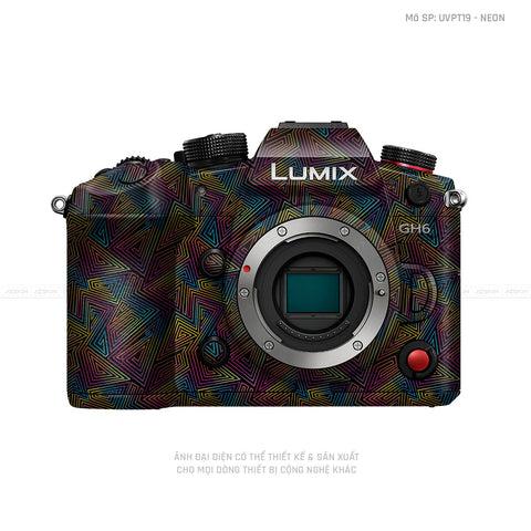 Dán Skin Máy Ảnh Lumix Vân Nổi Pattern Neon 03 | UVPT19