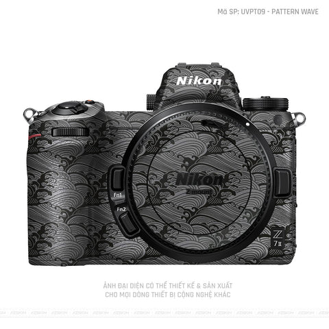 Dán Skin Máy Ảnh Nikon Vân Nổi Pattern Wave Xám | UVPT09