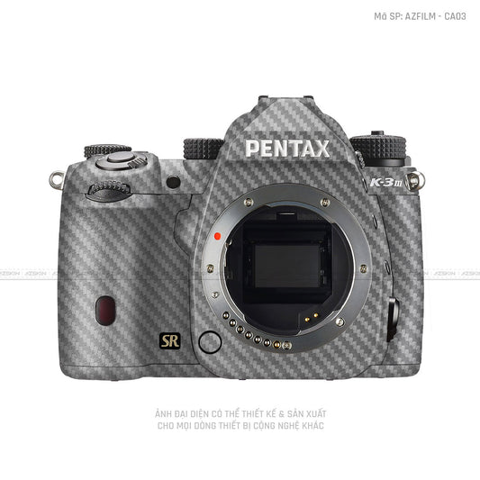 Dán Skin Máy Ảnh Pentax Vân Nổi Carbon Xám  | AZFILM - CA03