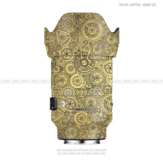 Dán Skin Ống Kính Sigma Vân Nổi Động Cơ Vàng | UVPT18