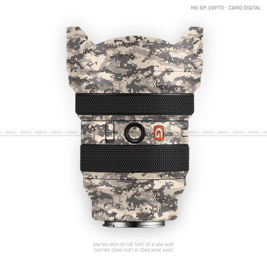 Dán Skin Ống Kính Sony Vân Nổi Pattern Camo Digital Vàng| UVPT11