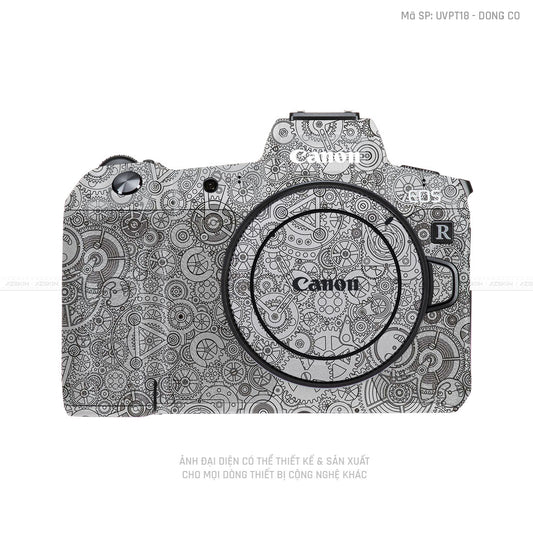 Dán Skin Máy Ảnh Canon Vân Nổi Pattern Động Cơ Bạc | UVPT18