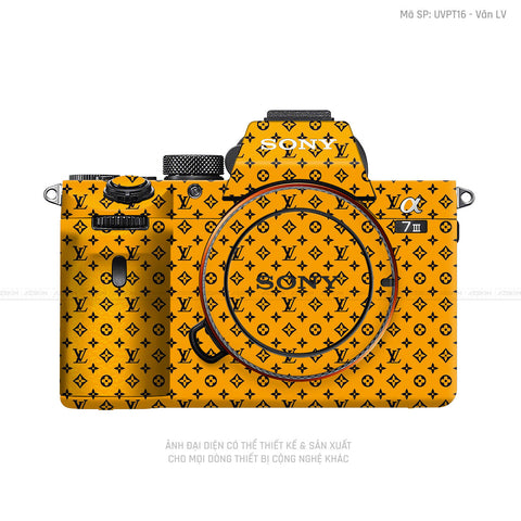 Dán Skin Máy Ảnh Sony Vân Pattern LV Vàng Đen | UVPT16