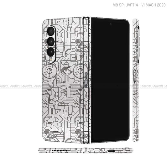Dán Skin Galaxy Z Fold4 Vân Vi mạch 2023 Trắng | UVPT14