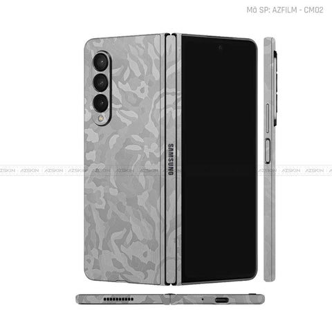 Skin Galaxy Z Fold4 Vân Camo Xám | AZFILM - CM02