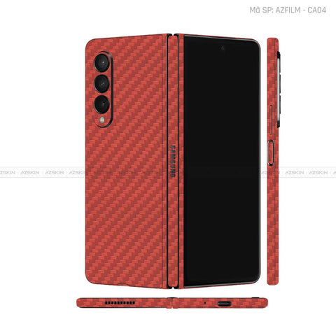 Dán Skin Galaxy Zflip4 Vân Carbon Đỏ | CA04