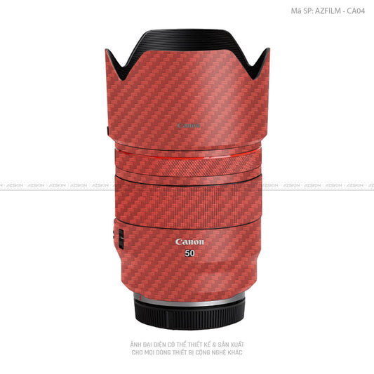 Dán Skin Ống Kính Canon Vân Nổi Carbon Đỏ | AZFILM - CA04