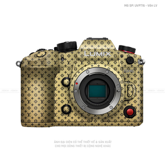 Dán Skin Máy Ảnh Lumix Vân Nổi Pattern LV Vàng Đồng | UVPT16
