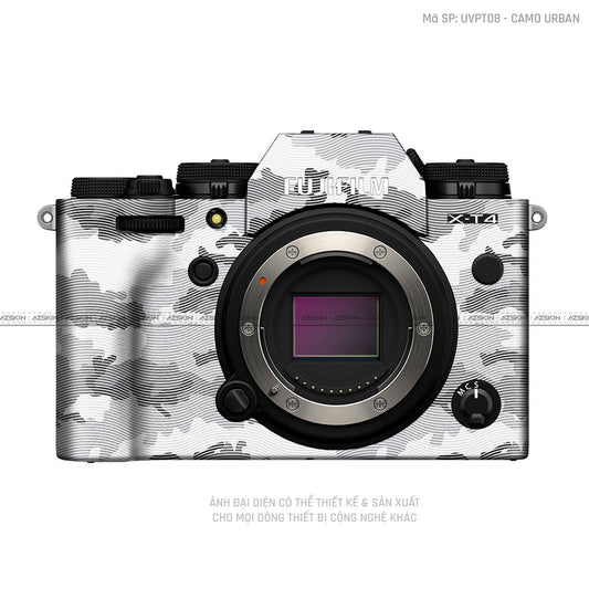 Dán Skin Máy Ảnh Fujifilm Vân Nổi Camo Urban Trắng | UVPT08