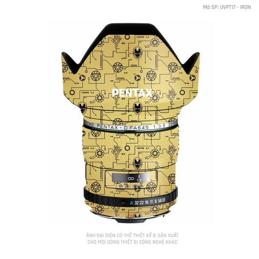 Dán Skin Ống Kính Pentax Vân IRonman Vàng | UVPT17