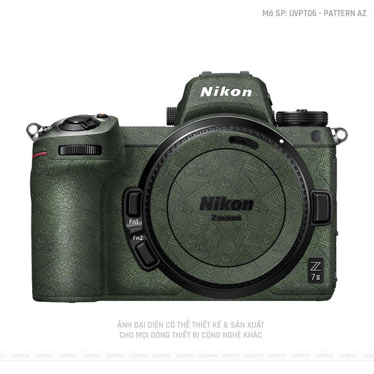 Dán Skin Máy Ảnh Nikon Vân Nổi Pattern AZ Xanh | UVPT06
