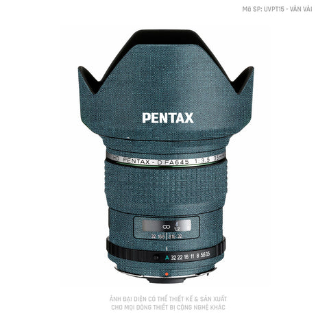 Dán Skin Ống Kính Pentax Vân Vải Xanh Cổ Vịt | UVPT15