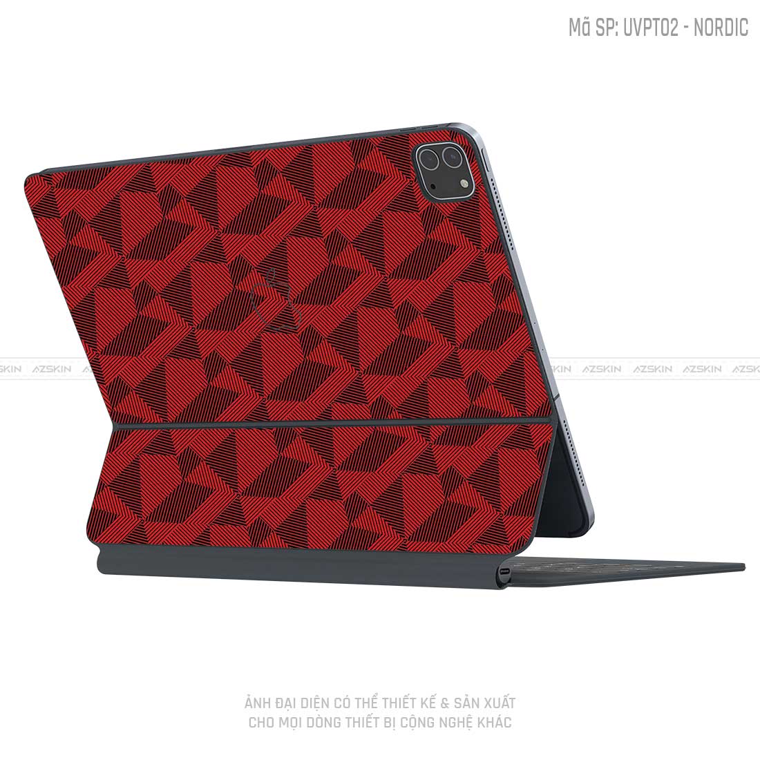 Dán Skin Magic Keyboard Vân Nordic Đỏ | UVPT02