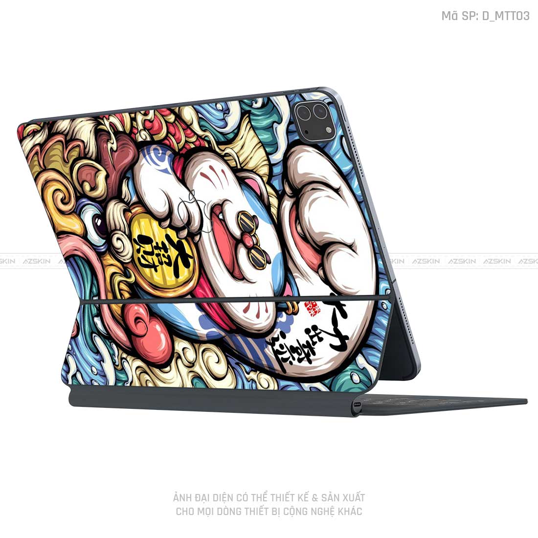 Dán Skin Magic Keyboard Hình Mèo Thần Tài | D_MTT03