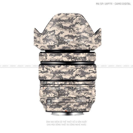 Dán Skin Ống Kính Fujifilm Vân Nổi Camo Digital Vàng Cát | UVPT11