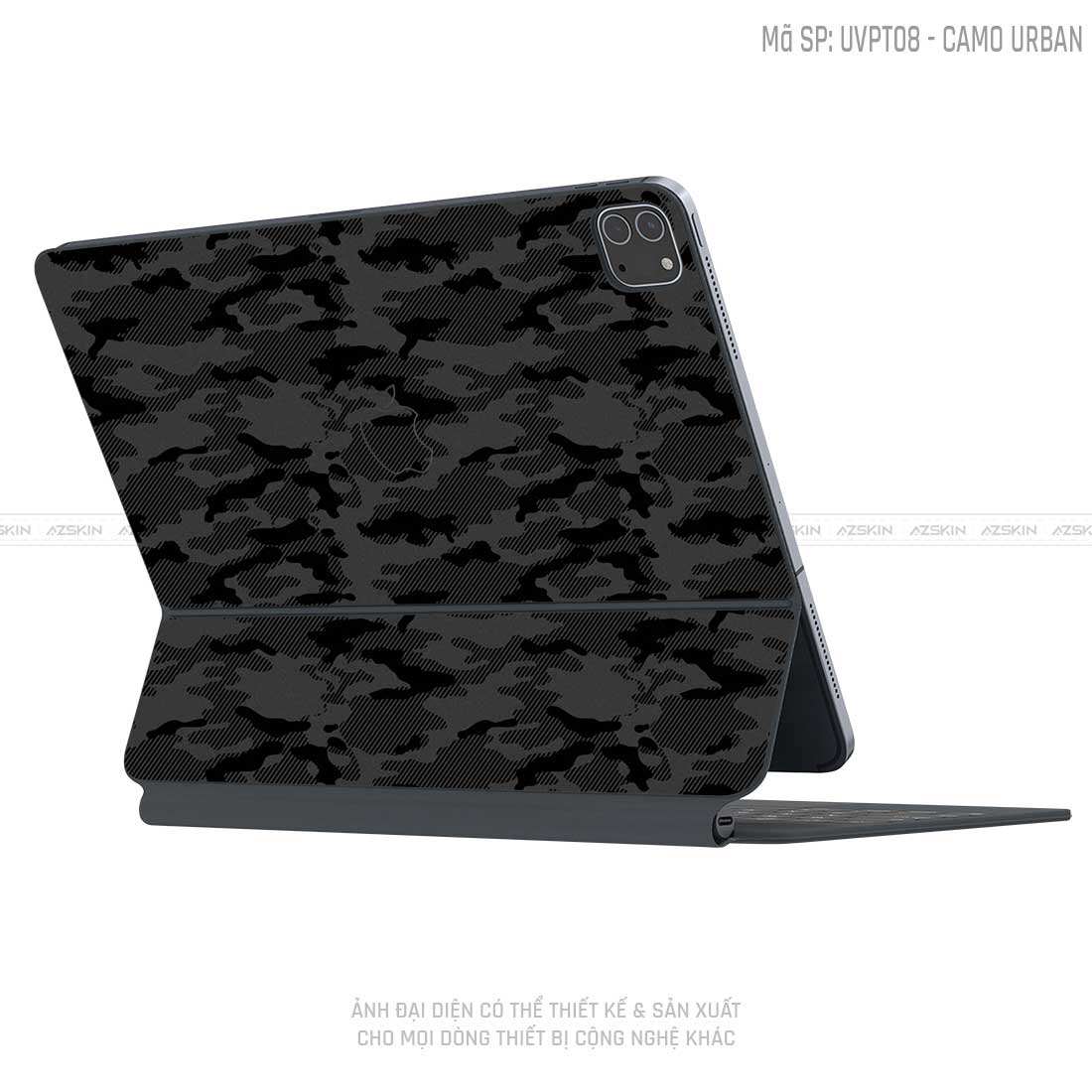 Dán Skin Magic Keyboard Vân Camo Urban Đen | UVPT08