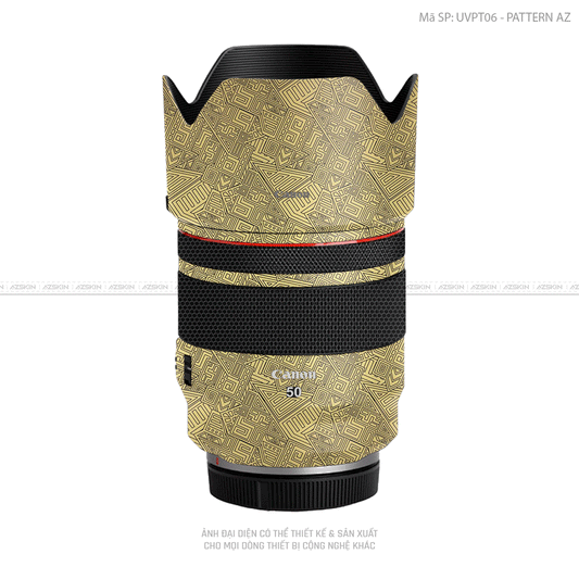 Dán Skin Ống Kính Canon Vân Nổi Pattern AZ Vàng Đồng | UVPT06
