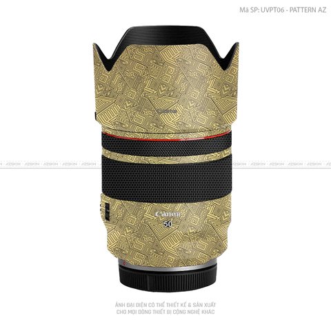 Dán Skin Ống Kính Canon Vân Nổi Pattern AZ Vàng Đồng | UVPT06