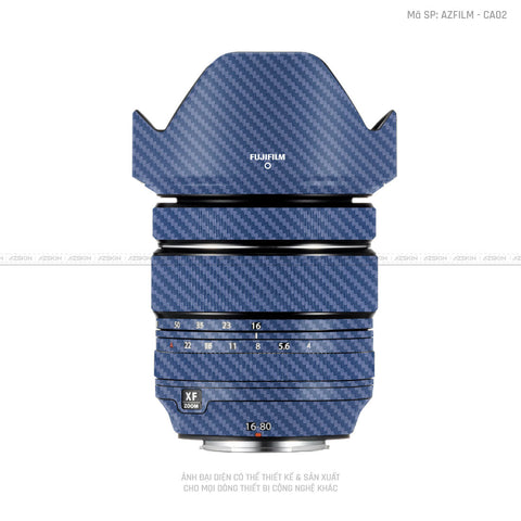 Dán Skin Ống Kính Fujifilm Vân Carbon Xanh | CA02