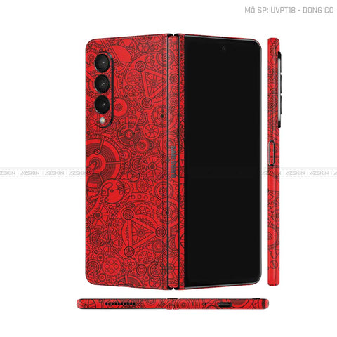 Dán Skin Galaxy Z Fold5 Vân Nổi Động Cơ Đỏ | UVPT18