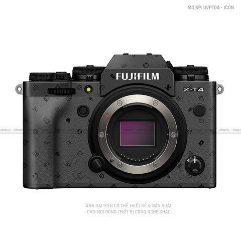 Dán Skin Máy Ảnh Fujifilm Vân Nổi Pattern Icon Đen | UVPT04