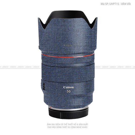 Dán Skin Ống Kính Canon Vân Vải Xanh Bò | UVPT15