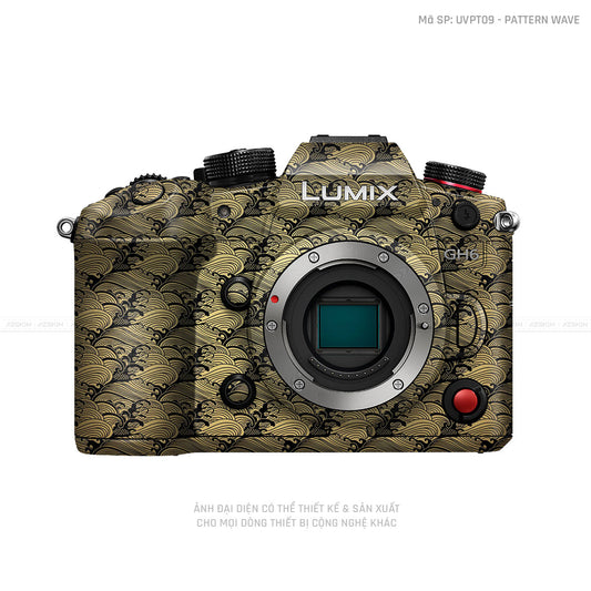 Dán Skin Máy Ảnh Lumix Vân Nổi Pattern Wave Vàng Đồng | UVPT09