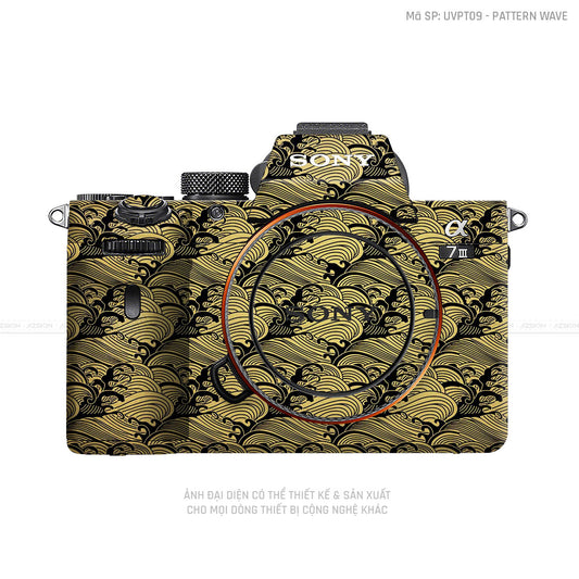 Dán Skin Máy Ảnh Sony Vân PATTERN WAVE Vàng Đồng | UVPT09
