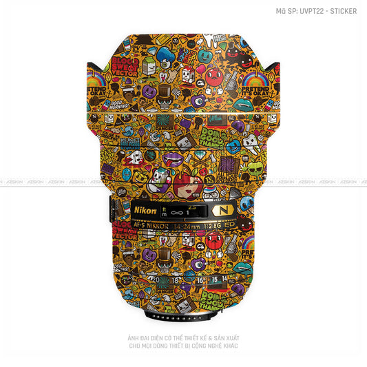 Dán Skin Ống Kính Nikon Vân Nổi Sticker 05 | UVPT22