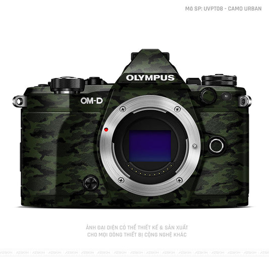 Dán Skin Máy Ảnh Olympus Vân Nổi Camo Urban Xanh | UVPT08