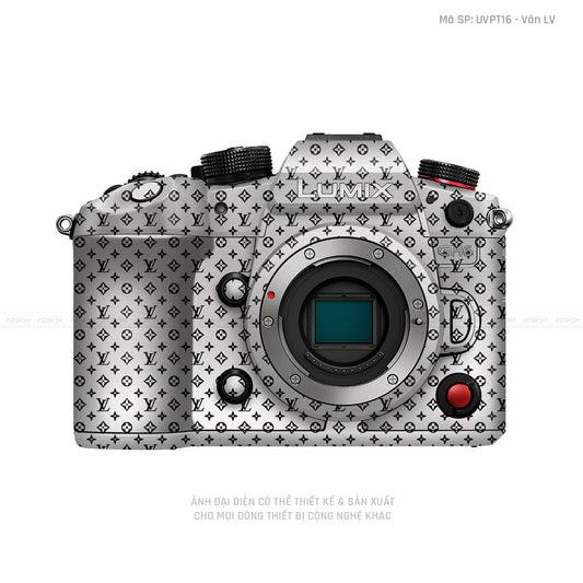 Dán Skin Máy Ảnh Lumix Vân Nổi Pattern LV Trắng | UVPT16