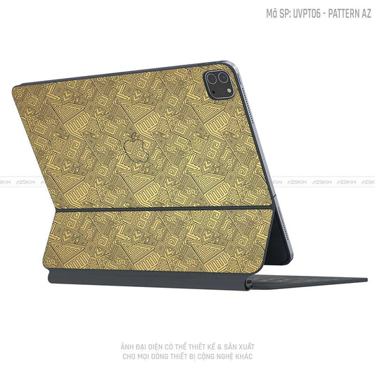 Dán Skin Magic Keyboard Vân Pattern AZ Vàng | UVPT06