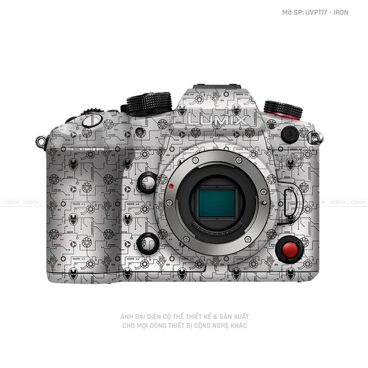 Dán Skin Máy Ảnh Lumix Vân Nổi Pattern Ironman Trắng | UVPT17