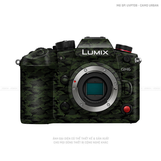 Dán Skin Máy Ảnh Lumix Vân Nổi Camo Urban Xanh | UVPT08