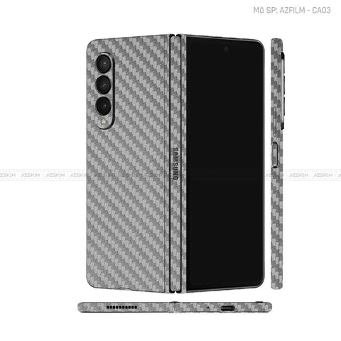 Dán Skin Galaxy Z Fold3 Vân Carbon Xám | AZFILM - CA03
