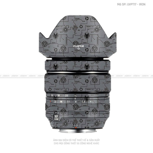 Dán Skin Ống Kính Fujifilm Vân Nổi Ironman Xám | UVPT17